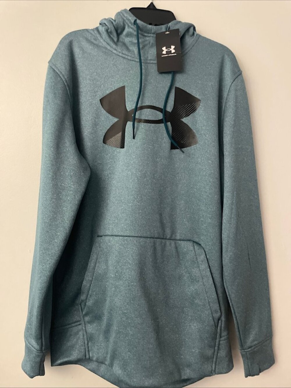 Under Armour Men’s UA Fleece Big Logo Hoodie 1360606-461 Heather Teal S NWT